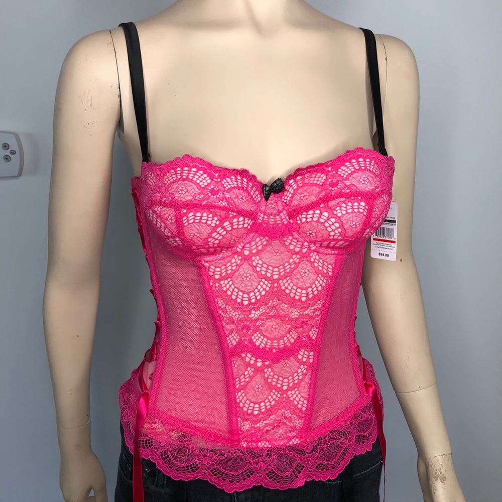 Blush pink lace up corset adjustable fit XS NWT